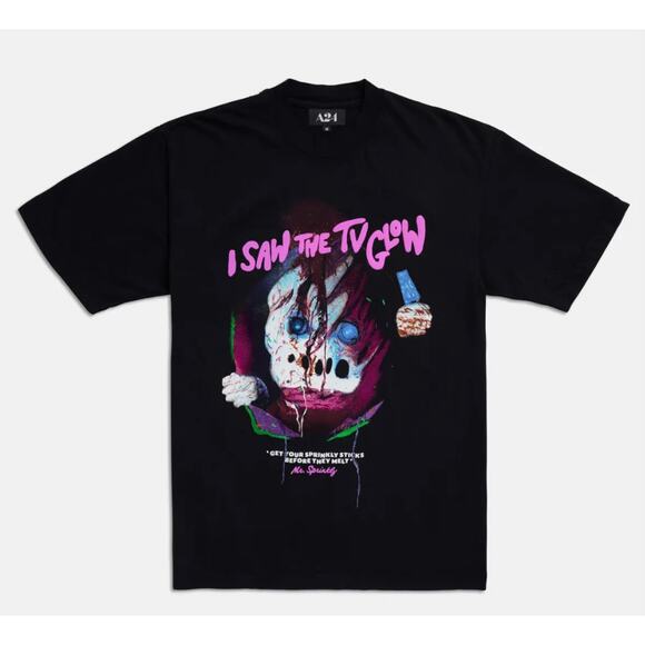 I SAW THE TV GLOW MOVIE | MR SPRINKLY TEE; Size LARGE, BNWT | OFFICIAL A24 MERCH - Picture 1 of 4